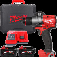 Дриль-шуруповерт акумуляторний безщітковий MILWAUKEE, M18 FDD3-402C, 158Нм (зарядний пристрій М12-18 С, 2 акумулятори М18 В4 4Аг
