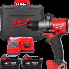 Дриль-шуруповерт акумуляторний безщітковий MILWAUKEE, M18 FDD3-402C, 158Нм (зарядний пристрій М12-18 С, 2 акумулятори М18 В4 4Аг