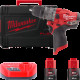 Дриль-шурупокрут з ударом акумуляторний безщітковий MILWAUKEE, M12 FPDX-202X, 37Нм (зарядний пристрій С12 С, 2 акумулятори М12 В