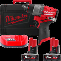 Дриль-шуруповерт з ударом акумуляторний безщітковий MILWAUKEE, M12 FPD2-602X, 45Нм (зарядний пристрій С12 С, 2 акумулятори М12 В