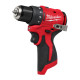 Дриль-шуруповерт акумуляторний безщітковий MILWAUKEE, M12 BLDDRC-0, 40Нм (каркас, кліпса для ременя, картонне пакування)