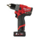 Дриль-шуруповерт акумуляторний безщітковий MILWAUKEE, M12 FDD-0, 44Нм (каркас, кліпса для ременя, картонне пакування)