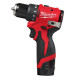 Дриль-шуруповерт акумуляторний безщітковий MILWAUKEE M12 BLDDRC-202C, 40Нм (зарядний пристрій С12, 2 акумулятори М12 В2 2Аг, клі