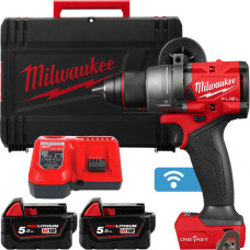 Дриль-шуруповерт акумуляторний безщітковий MILWAUKEE, M18 ONEDD3-502X,158Нм (зарядний пристрій М12-18 FC, 2 акумулятори М18 В5 5
