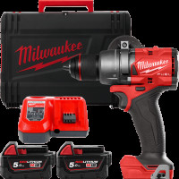 Дриль-шуруповерт акумуляторний безщітковий MILWAUKEE, M18 FDD3-502X, 158Нм (зарядний пристрій М12-18 FC, 2 акумулятори М18 В5 5А