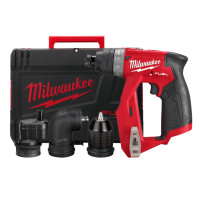 Дриль-шурупокрут акумуляторний MILWAUKEE, M12 FDDXKIT-0X, 34Нм (4 насадки FIXTEC, кліпса для ременя, HD кейс)