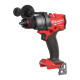 Дриль-шуруповерт акумуляторний безщітковий MILWAUKEE, M18 FDD3-0X,158Нм (каркас, кліпса для ременя, бічна ручка, HDкейс)