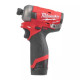 Шуруповерт ударний гідравлічний акумуляторний безщітковий 1/4'' HEX MILWAUKEE, M12 FQID-202X, 50Нм (зарядний пристрій С12 С, 2 а