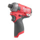 Шуруповерт ударний гідравлічний акумуляторний безщітковий 1/4'' HEX MILWAUKEE, M12 FQID-0, 50Нм (каркас, кліпса для ременя, карт