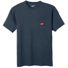 Футболка MILWAUKEE WTSSBLU-XXL, з карманом та коротким рукавом, синя, (розмір XXL)