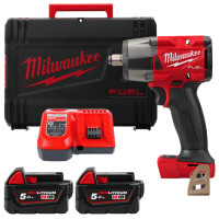 Гайковерт акумуляторний безщітковий 1/2'' MILWAUKEE, M18 FMTIW2F12-502Х, 881Нм, з кільцем (зарядний пристрій M12-18 FC, 2 акумул