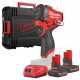 ГГайковерт акумуляторний безщітковий 1/2'' MILWAUKEE, M12 FCIWF12G3-502X, 746Нм, з кільцем (зарядний пристрій С12 С, 2 акумулято