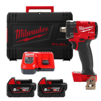 Гайковерт акумуляторний безщітковий 1/2'' MILWAUKEE, M18 FIW2F12-502Х, 339Нм, з кільцем (зарядний пристрій M12-18 FC, 2 акумулят