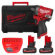 ГГайковерт акумуляторний безщітковий 1/2'' MILWAUKEE, M12 FCIWF12G3-502X, 746Нм, з кільцем (зарядний пристрій С12 С, 2 акумулято