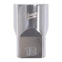 Головка торцева хромована 1/2'' MILWAUKEE, (зірочка 12 гранн.), 18мм