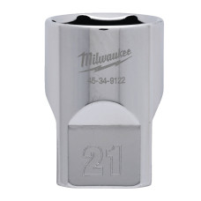 Головка торцева хромована 1/2'' 6гр. MILWAUKEE, 21мм