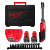 Гайковерт-тріскачка кутовий акумуляторний Hex 14.4мм MILWAUKEE, M12 FPTR-202X, 81Нм (зарядний пристрій С12 С, 2 акумуляториМ12 В