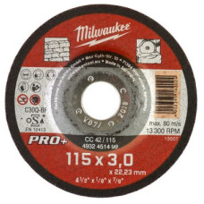 Диск відрізний по каменю MILWAUKEE, CC 42/115х3 PRO+, діаметр 115мм