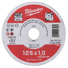 Диск відрізний по металу MILWAUKEE, SCS 41/125х1, діаметр 125мм