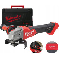 Шліфмашина кутова акумуляторна безщіткова MILWAUKEE, M18 FSAGV125XB-0X, діаметр 125мм (каркас, антивібраційна бічна рукоятка, за