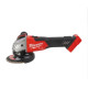 Шліфмашина кутова акумуляторна безщіткова MILWAUKEE, M18 FSAG125X-0, діаметр 125мм (каркас, антивібраційна бічна рукоятка, захис