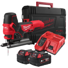 Лобзик акумуляторний безщітковий MILWAUKEE, M18 FBJS-502X (зарядний пристрій М12-18 FС, 2 акумулятори М18 В5 5Аг. полотно, адапт