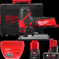 Лобзик акумуляторний безщітковий MILWAUKEE, M12 FJS-422X (зарядний пристрій С12 С, 1 акумулятор М12 В2 2Ач, 1 акумулятор М12 В4