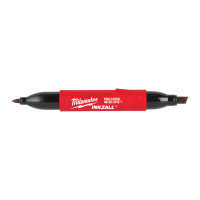 Маркер для будмайданчика INKZALL Double Tip MILWAUKEE, тонкий/скошений, чорний (48223115)