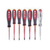 Набір викруток ізольованих VDE MILWAUKEE, (7шт), (SL2,5/ SL3/ SL4/ PH2/ PZ1/PZ2 / викрутка-тестер)