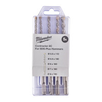 Набір бурів SDS-PLUS Contractor MILWAUKEE, (діаметри 5,5/5,5/6/7/8мм) (5шт) пластиковий футляр