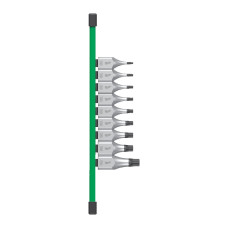 Набір головок торцевих хромованих 1/2'' MILWAUKEE, з бітою Torx (Т20-Т60) на планці, (9шт)