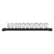 Набор головок торцевих хромованих 3/8'' MILWAUKEE,   (10–19мм) на планке (10шт)