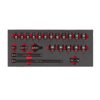 Ложемент з головками ShW 3/8'' STD MILWAUKEE, (23шт) (45х178,5х417мм) для візків
