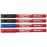 Набір маркерів INKZALL Fine Tip MILWAUKEE, супертонких (синій/червоний/чорний/чорний), (4шт)