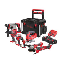 Набір інструментів акумуляторних MILWAUKEE, M18 FPP7C-5503С (кейс PACKOUT на колесах 4932464078, 3 акумулятори M18 B5 5 Аг, заря