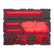 Ложемент для ящиків з полицями PACKOUT MILWAUKEE для головок хромованих, TORX і тріскачки 1/2'' (67шт)