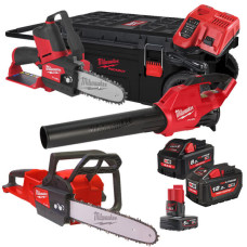 Набір інструмента садового акумуляторного MILWAUKEE M18 FPP30PL5-823P (зарядний пристрій М12-18FC, акумулятори M18 HB12 12Аг, M1