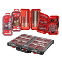 Набір біт SHOCKWAVE, бурів SDS-PLUS MX4 та свердел MILWAUKEE в органайзере PACKOUT (98шт) пастиковий кейс