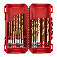 Набір свердел по металу RedHEX SHOCKWAVE HSS-TiN PACKOUT MILWAUKEE, (діаметри 2/2,5/3/3/3,5/ 4/4/4,5/5/5,5/ 6/6,5/7/7,5/8/ 8,5/9