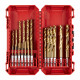 Набір свердел по металу RedHEX SHOCKWAVE HSS-TiN PACKOUT MILWAUKEE, (діаметри 2/2,5/3/3/3,5/ 4/4/4,5/5/5,5/ 6/6,5/7/7,5/8/ 8,5/9
