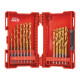 Набір свердел по металу RedHEX SHOCKWAVE HSS-TiN PACKOUT MILWAUKEE, (діаметри 2/2,5/3/3/3,5/ 4/4/4,5/5/5,5/ 6/6,5/7/7,5/8/ 8,5/9