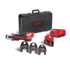Обтискач гідравлічний акумуляторний для труб MILWAUKEE, M12 HPT-202C V-SET (зарядний пристрій С12 С, 2 акумулятори М12 В2 2Аг, а