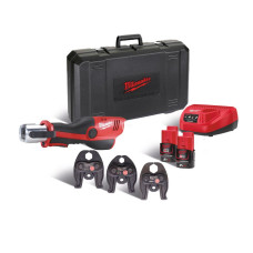 Обтискач гідравлічний акумуляторний для труб MILWAUKEE, M12 HPT-202C M-SET (зарядний пристрій С12 С, 2 аккумулятори М12 В2 2Аг,