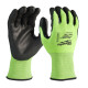 Рукавиці робочі сигнальні Hi-Vis MILWAUKEE. з опором порізам 3/С рівня, розмір 7/S, (144 пари)