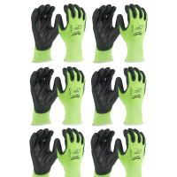 Рукавиці Hi-Vis сигнальні MILWAUKEE, з опором порізам 1/A рівня, розмір 10/XL, (12 пар)