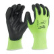 Рукавиці Hi-Vis сигнальні MILWAUKEE, з опором порізам 1/A рівня, розмір 9/L, (12 пар)