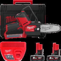 Пила ланцюгова акумуляторна шина 15 см MILWAUKEE M12 FUEL FHS-602X (+ заряд.пристрій, 2 акум., HD кейс)
