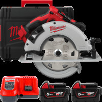 Пила дискова ручна аккумуляторна MILWAUKEE, M18 BLCS66-502X, діаметр 165мм (зарядний пристрій M12-18 FC, 2 акумулятори M18 B5 5А