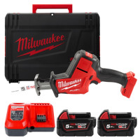 Пила шабельна акумуляторна MILWAUKEE, M18 FHZ-502X (зарядий пристрій M12-18 FC, 2 акумулятори М18 В5 5Аг, полотно, HDкейс)