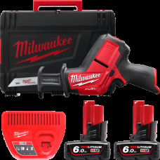 Пила шабельна акумуляторна безщіткова MILWAUKEE, M12 CHZ-602C (зарядний пристрій С12 С, 2 акумулятори М12 В6 6Аг, полотно, HDкей